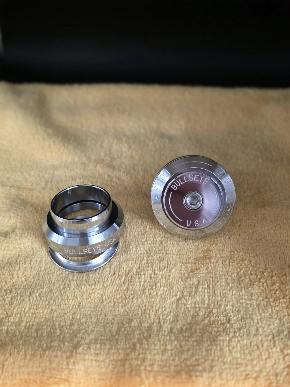 BULLSEYE 🎯 CHROME HEADSET Flatside Full CNC Logo 1 1/8, BMX,GT,HARO,HUTCH