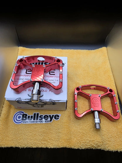 BULLSEYE 🎯 ELITE Pedals Red Rare Upgraded Bearings BMX GT HARO se Bikes HUTCH