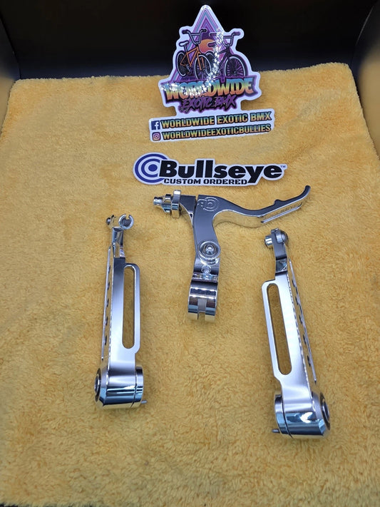 BULLSEYE 🎯 NEW Complete Brake Set, With Handle Show Polished Bmx Gt Se Bikes