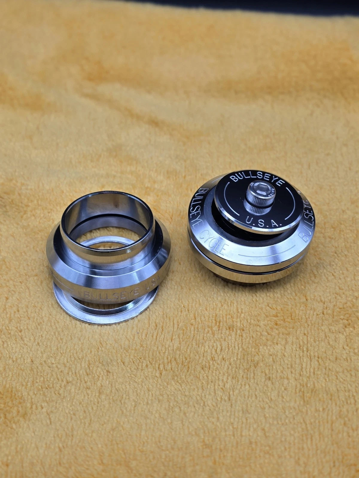 BULLSEYE 🎯 CHROME HEADSET Flatside Full CNC Logo 1 1/8, BMX,GT,HARO,HUTCH